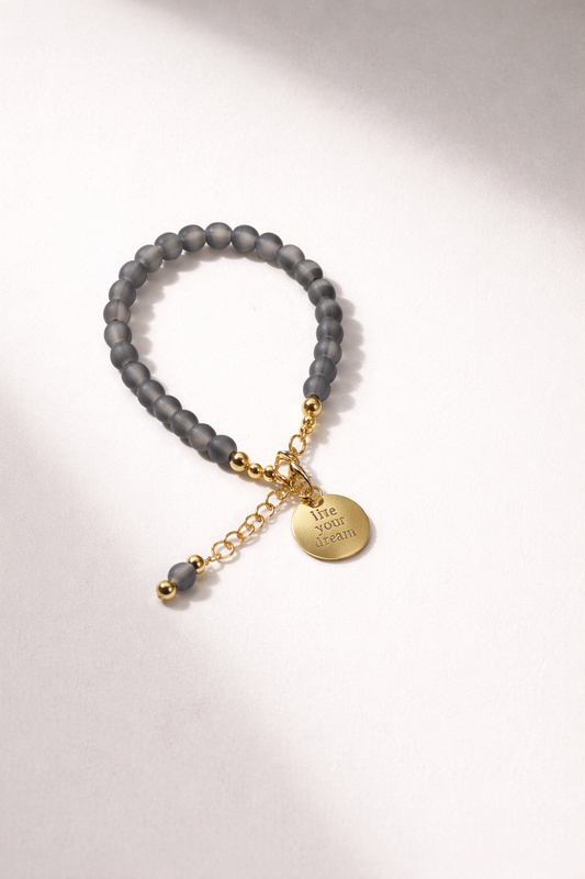 Live Your Dream - Gray Bracelet - Gold