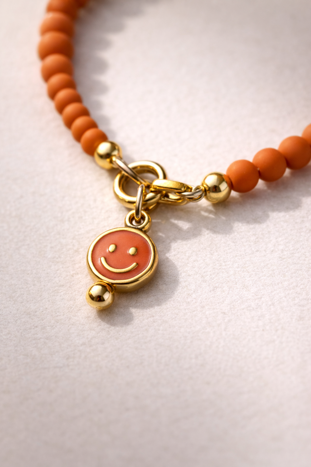 Cosmic Orange Bracelet with Charm - Gold