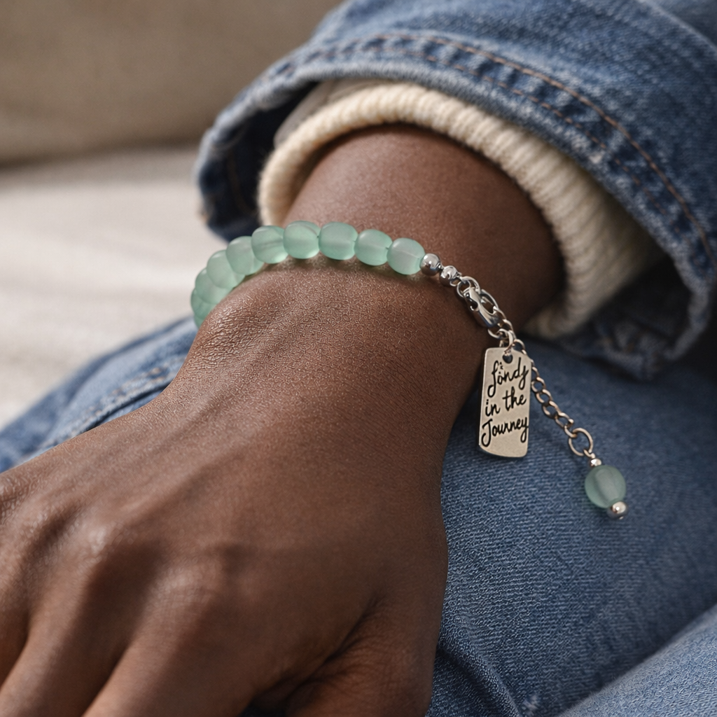 Find Joy In The Journey - Green Bracelet - Silver