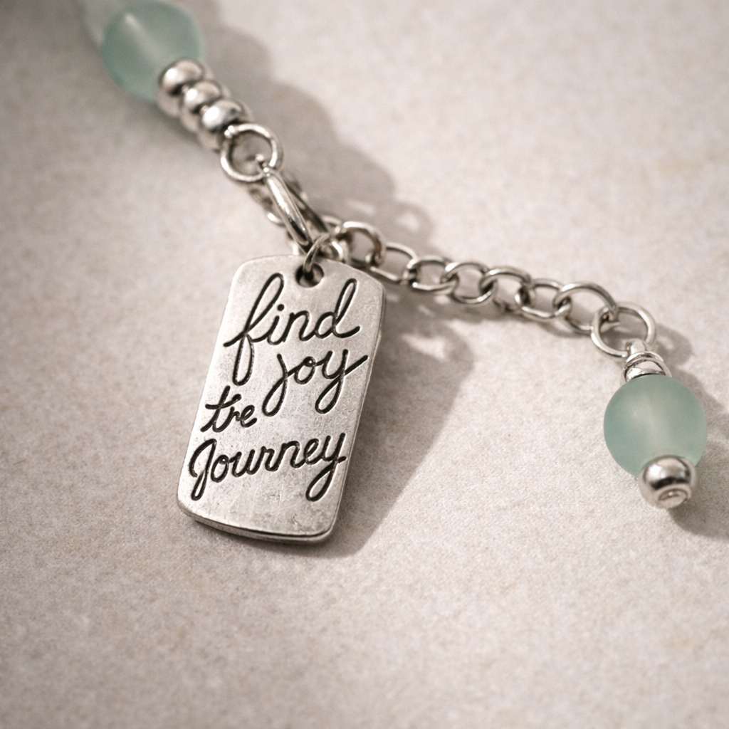 Find Joy In The Journey - Green Bracelet - Silver