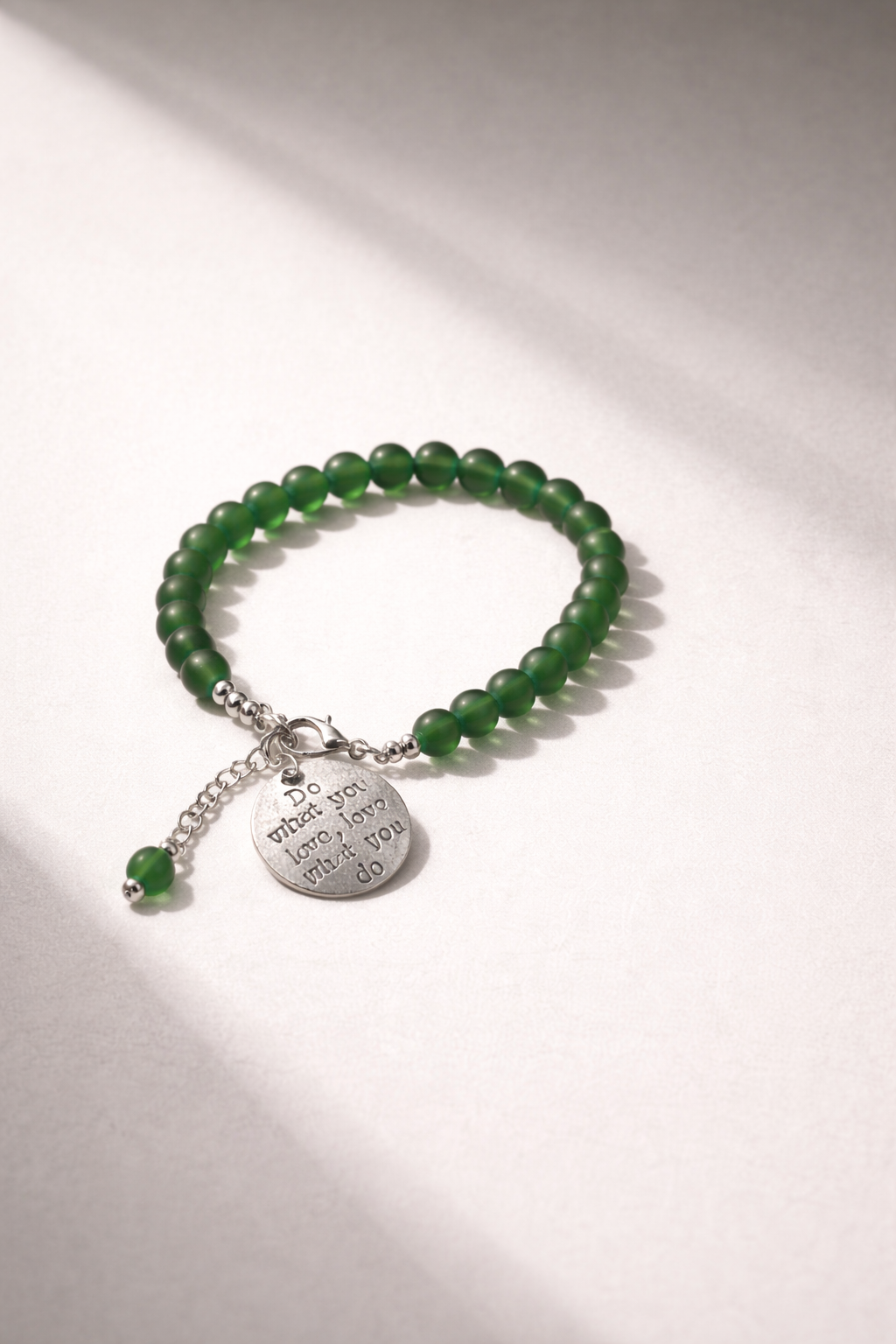 Do What You Love - Emerald Green Bracelet - Silver