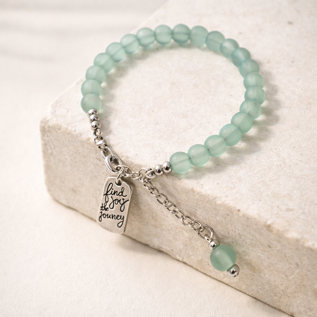 Find Joy In The Journey - Green Bracelet - Silver