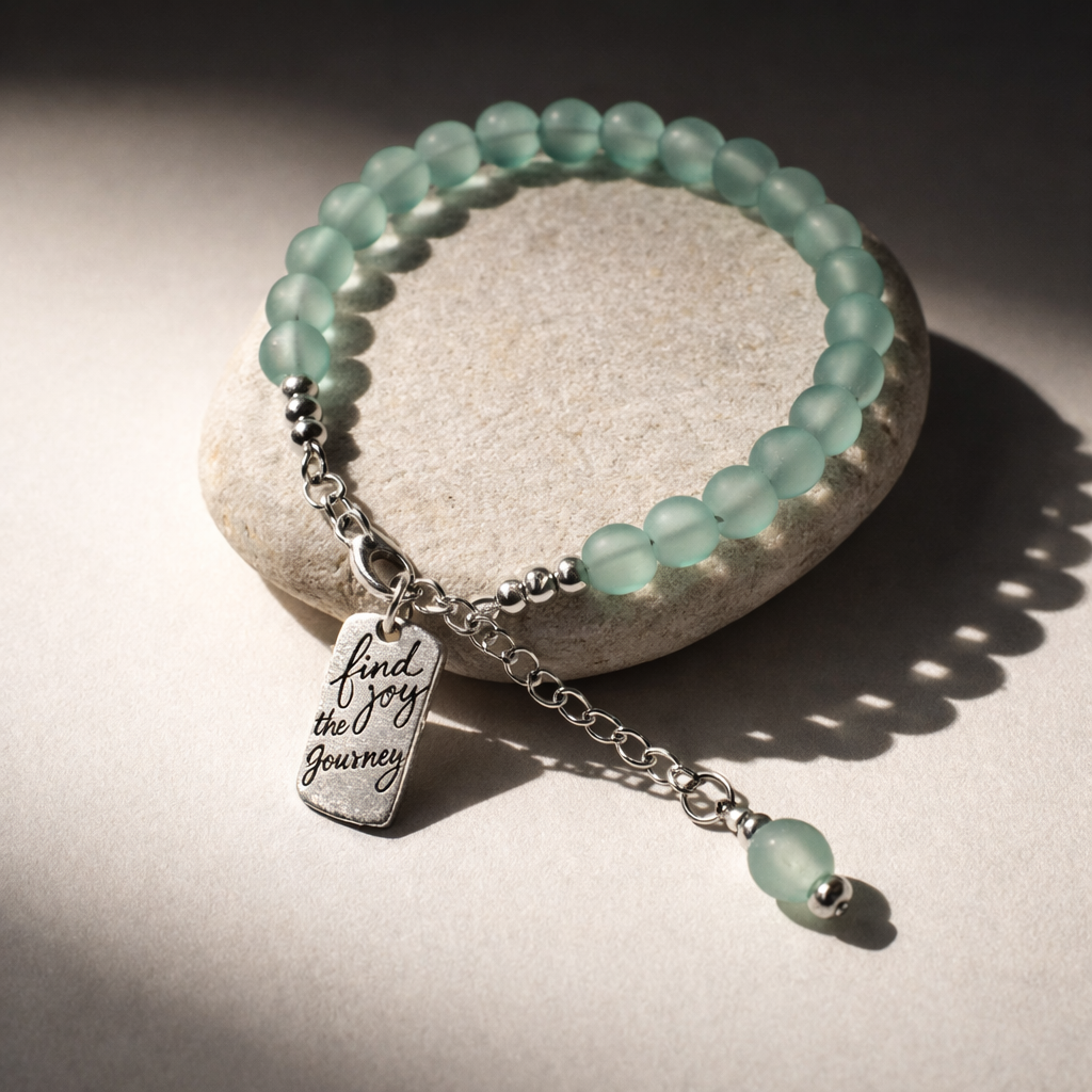 Find Joy In The Journey - Green Bracelet - Silver