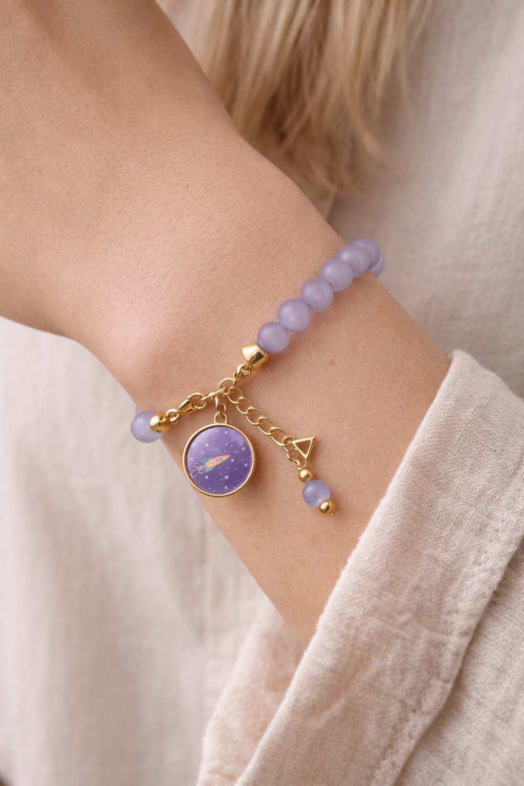 Cosmic Purple Single Bracelet - Gold