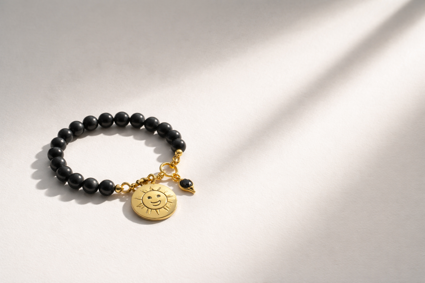 You Are My Sunshine - Lava Stone Bracelet - Silver