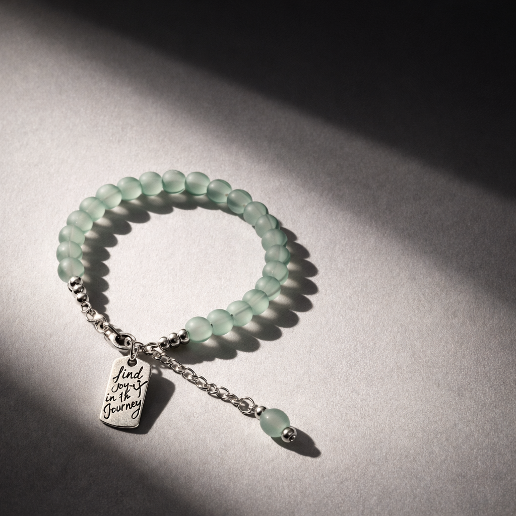 Find Joy In The Journey - Green Bracelet - Silver