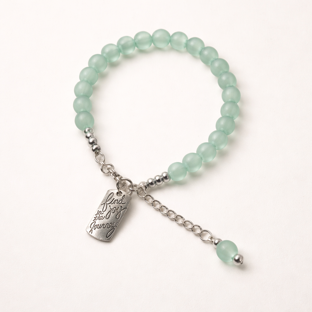 Find Joy In The Journey - Green Bracelet - Silver