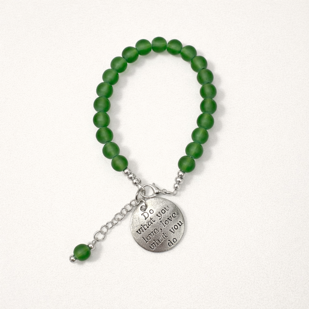 Do What You Love - Emerald Green Bracelet - Silver