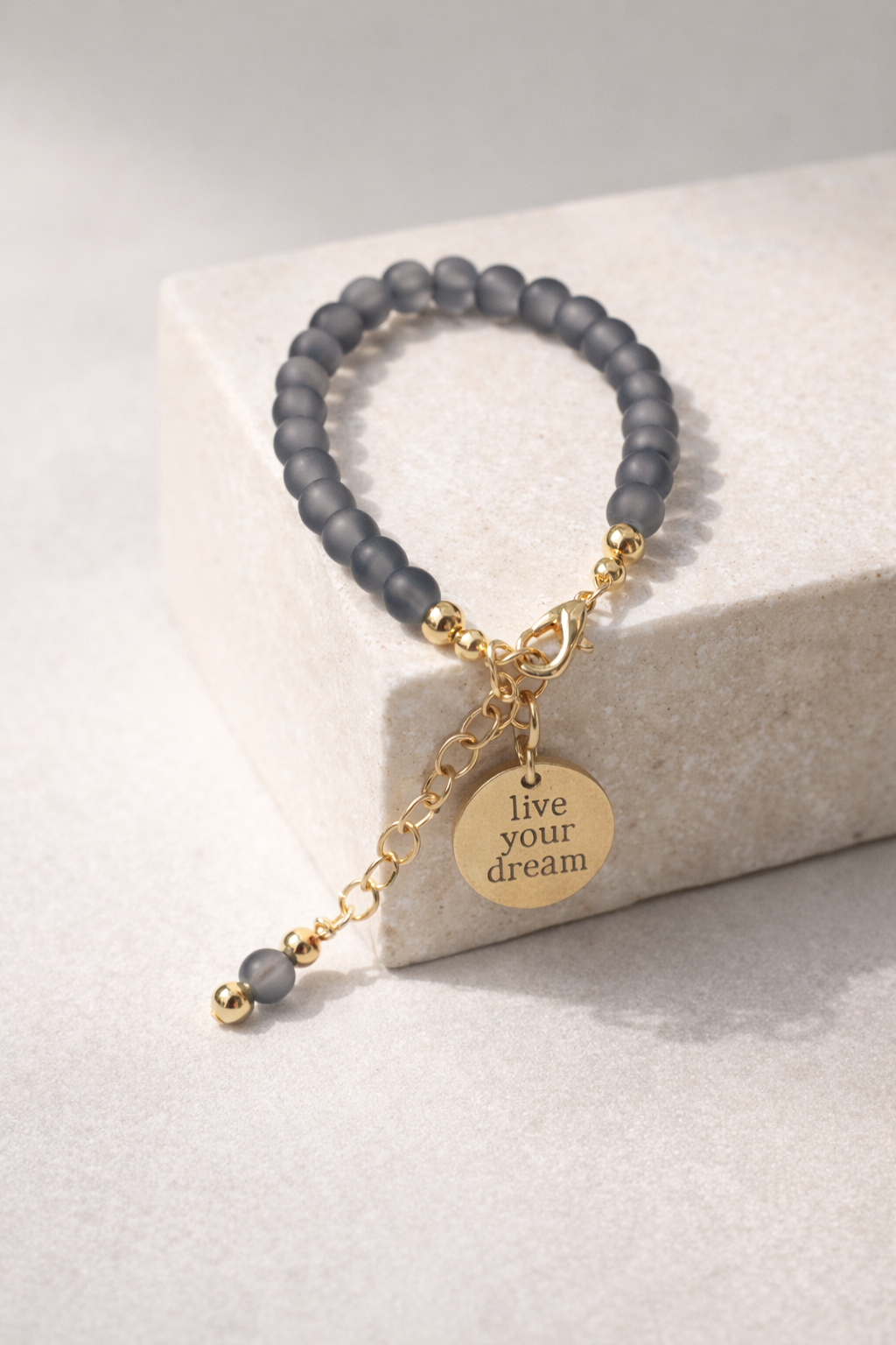 Live Your Dream - Gray Bracelet - Gold