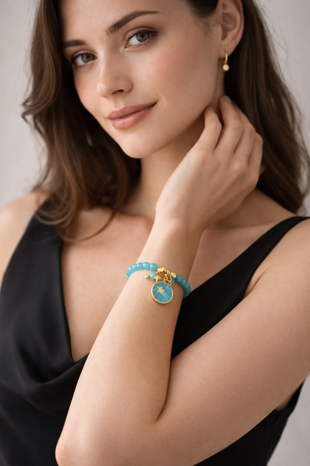 Cosmic Turquoise Single Bracelet - Gold